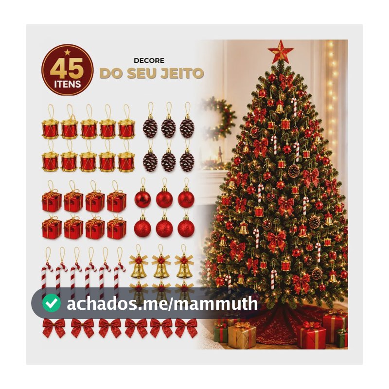 Kit 42 Enfeites Árvore De Natal Pendente Decoração Laço Beng