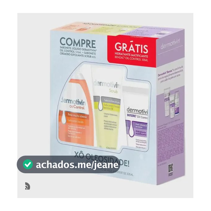 Kit Sabonete + Scrub + Hidra Benzac Dermotivin Oleosa Dia/noite