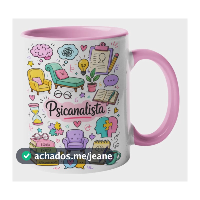 Caneca Criativa Profissão Terapia Presente Psicanalista Rosa Modelo 2