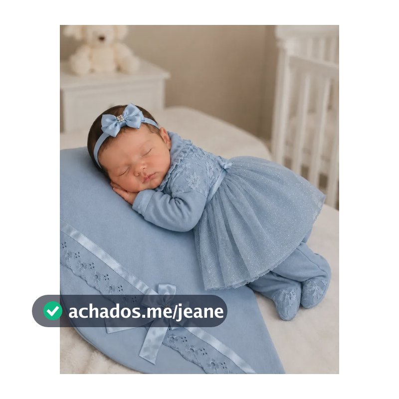 Saída De Maternidade Menina Azul Bebê Tule Bordado Azul-celeste 0 A 3 Meses