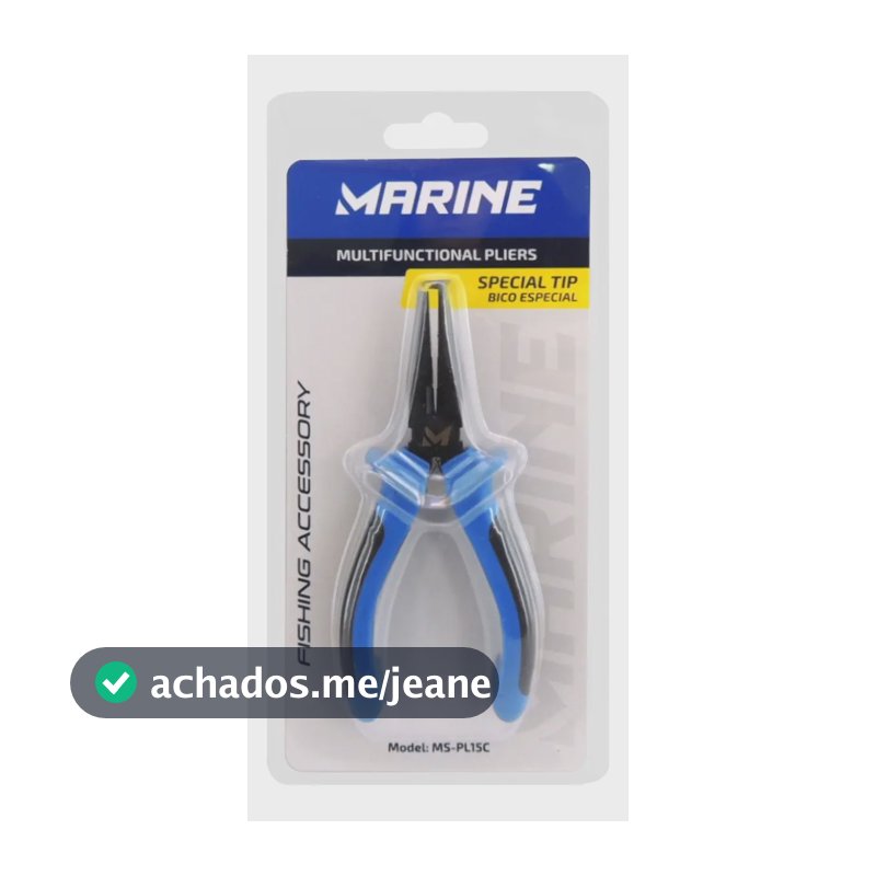 Alicate de Pesca Marine Sports Bico Aço Inox MS-PL15C Cabo Antiderrapante