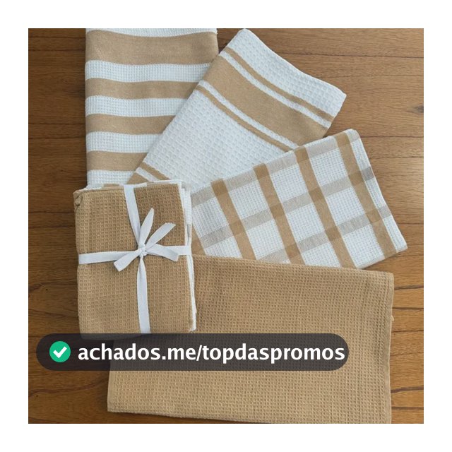Kit 4 Panos De Copa Atoalhado 60x40cm - Pano De Prato