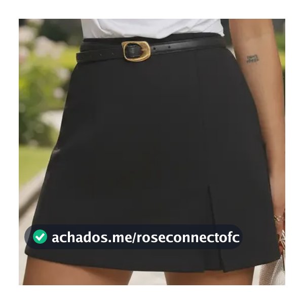 Short Saia Alfaiataria Curto Com Fenda Zíper Lateral