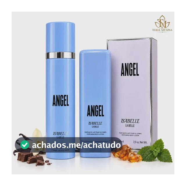 Kit Perfume em Spray Body Splash Angel 300ml + Creme Hidratante Corporal Angel 200ml - Isabelle La Belle