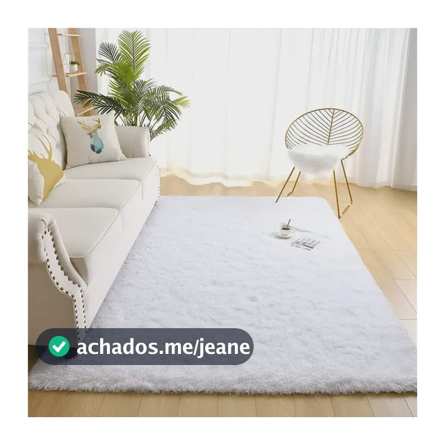 Tapete 2x1,5 Sala Peludo Quarto Cores Variadas Cor Branco Desenho Do Tecido Pelo Alto