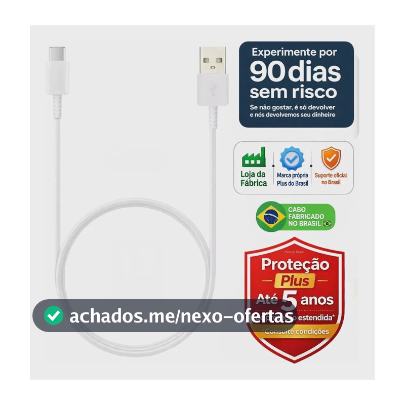 Plus do Brasil Cabo Usb Turbo Tipo C Para Samsung Galaxy S26 S25 S24 Plus S23 Fe S22 S21 S20 A16 A15 A22 A13 A14 A55 A53 A54 A06 A05s A20 A21 Apple iPhone 18 17 16 15 Carplay Android Auto BR