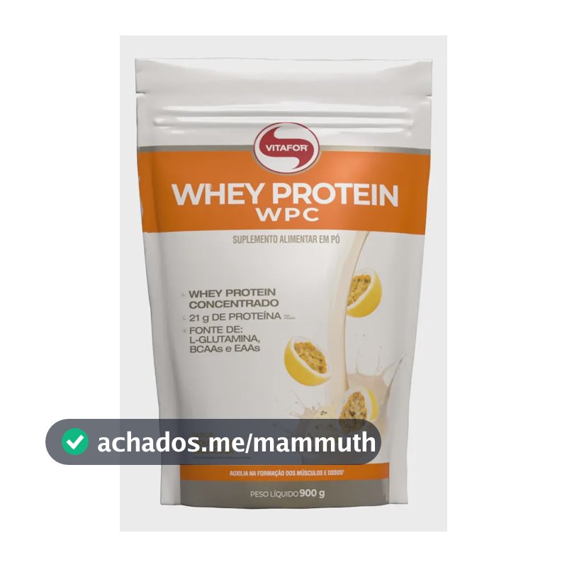Whey Protein Wpc Pouch Mousse De Maracujá 900g Vitafor Mousse De Maracujá