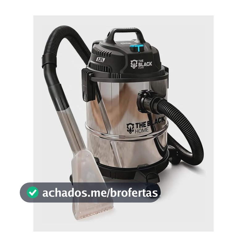 Aspirador Pó Água Inox Turbo 1200w 12 Litros + Bico Extrator Cinza 220v