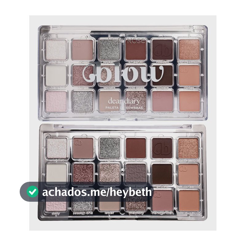 Paleta de Sombras Para Olhos Ruby Rose Blow Dear Diary Glow Cinza