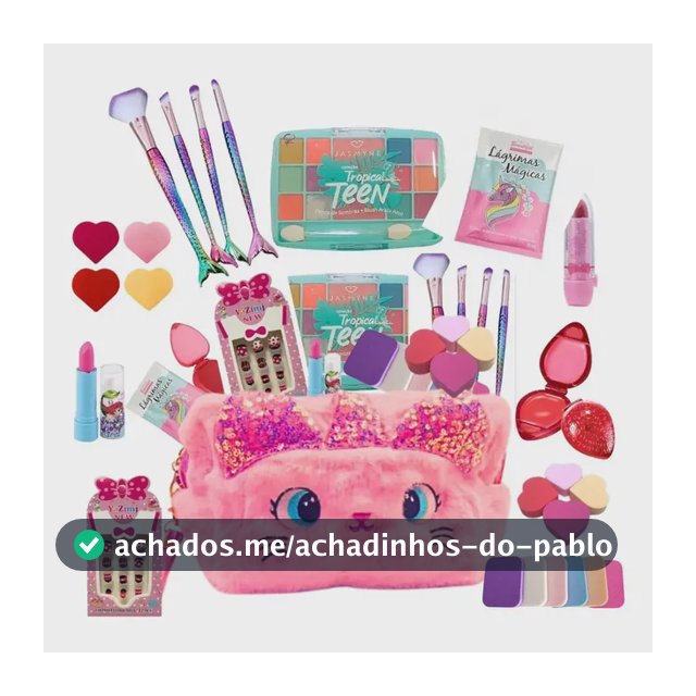 Kit Maquiagem Infantil Maleta Com Batom, Sombra E Gloss