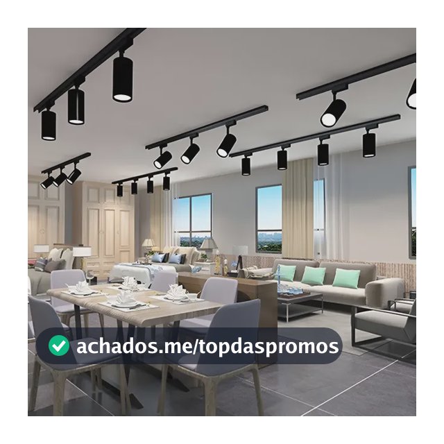 Kit Trilho 1m + 4 Spots 10w Preto/branco 6500k 4000k 3000k