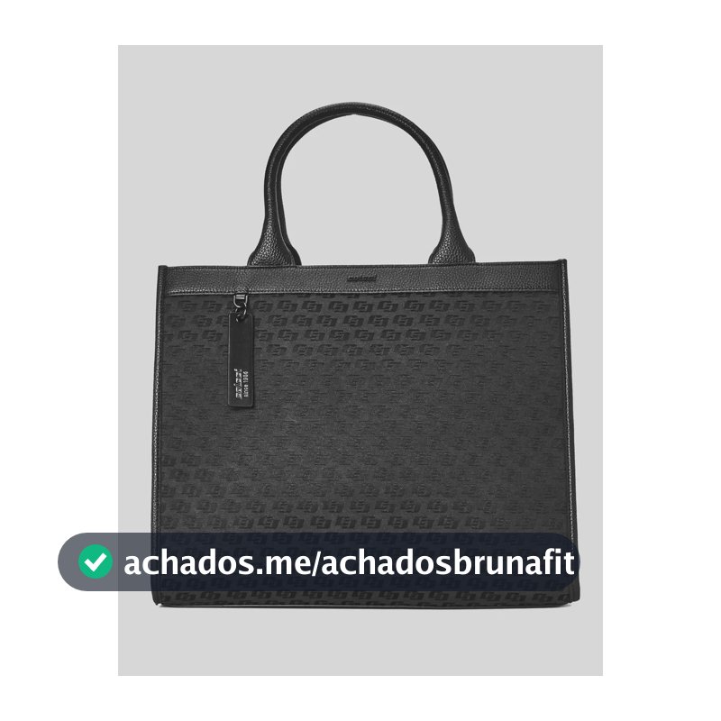 Bolsa Tote Colcci Feminina Jacquard Preto 090.01.13111 Preto Logomania Prata
