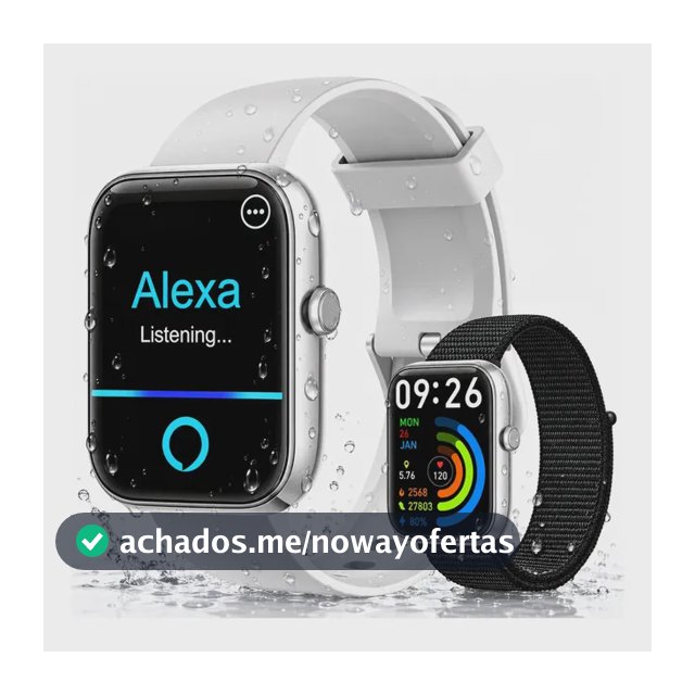 Relógio Inteligente Smartwatch Alexa Chamadas NOVANTE Masculino Feminino Esportivo Ip68 Bluetooth Notificações Instantâneas Tela Hd 1.83 300mAh 10Dias Monitor Cardíaco Spo2 Sono Ecg Pagamento Offline