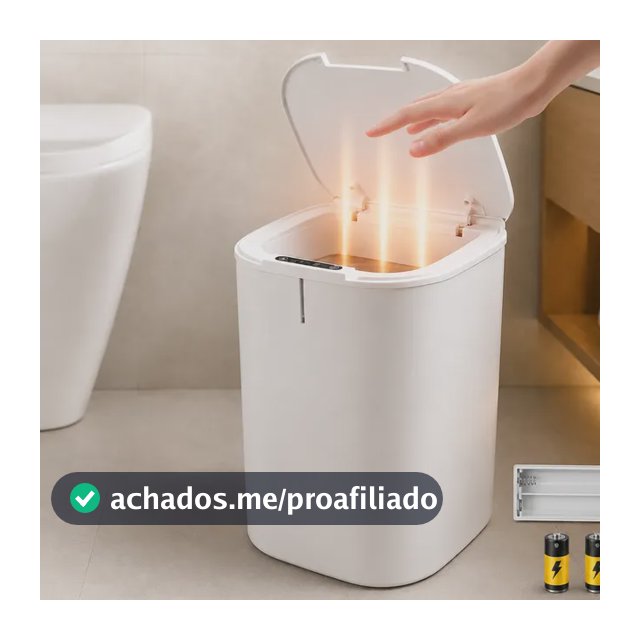 Lixeira Inteligente 16l Sensor Automático Tampa Touch Casa Cinza