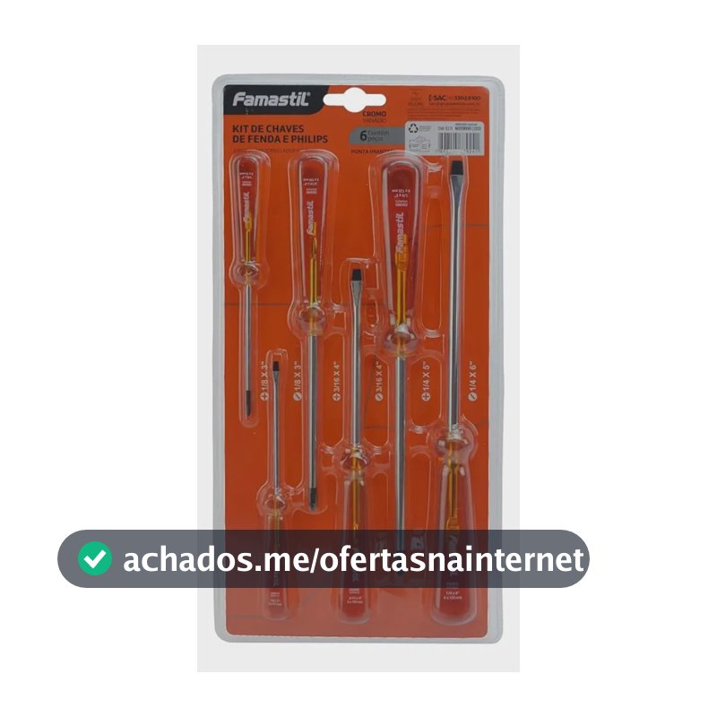 Jogo Chaves Fenda e Philips Famastil - 6 Peças
