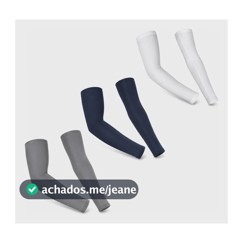 Kit 3 Manguitos De Compressão Proteção Solar Uv Para Braços Único Marinho - Branco - Cinza