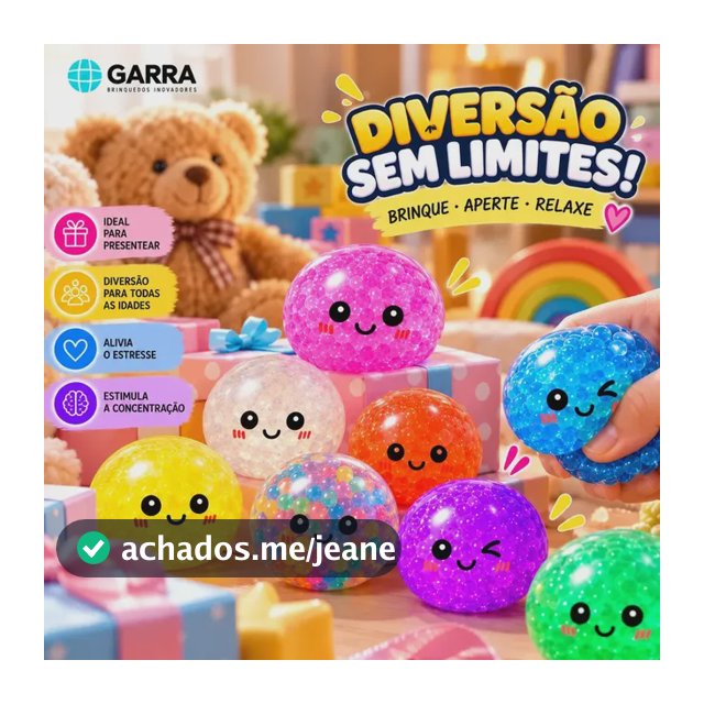 Squishy Bolinha Antiestresse Colorida Garra para Crianças Brinquedo Sensorial Fidget Relaxante de Apertar com Gel Macio Presente Infantil Menino Menina Lembrancinha Festa Aniversário Diversão Relaxant