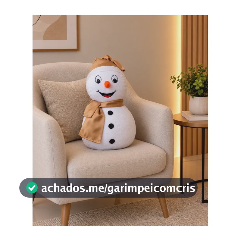 Boneco De Neve Decoração Natal Grande 40cm Dourado Branco E Dourado Não Se Aplica