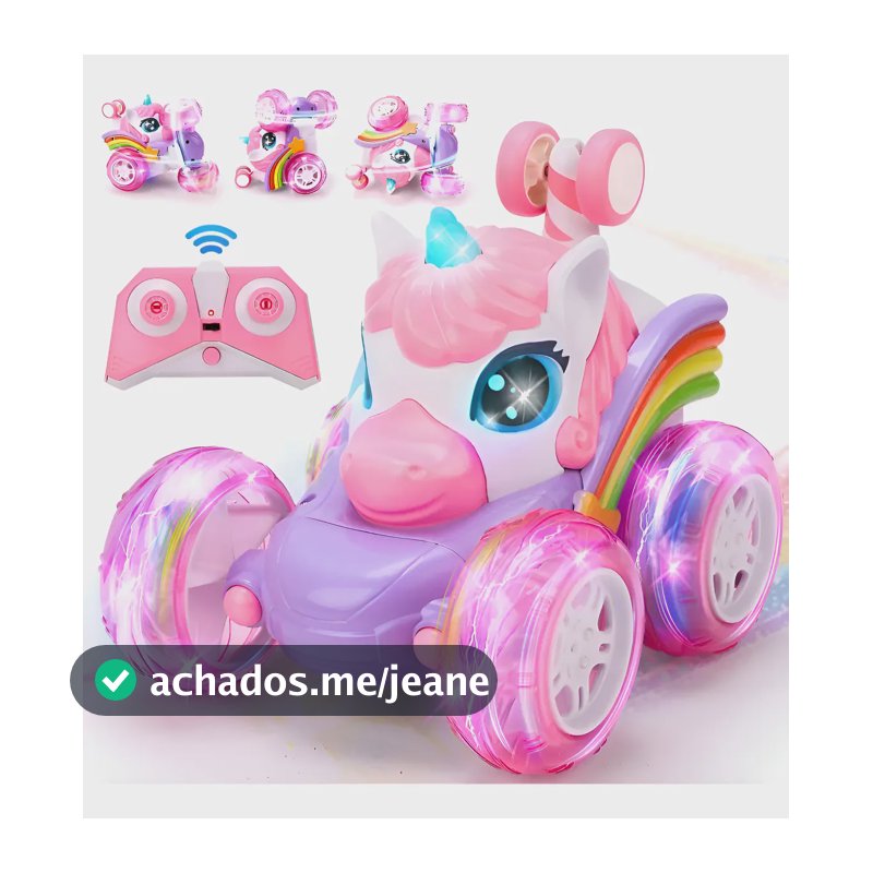 Carrinho Unicórnio Recarregável Luzes Color Efeitos Especiai Cor Rosa-chiclete