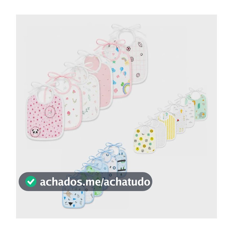 Kit 6 Babador Papi Impermeavel Algodão Ajustável Bandana Menina