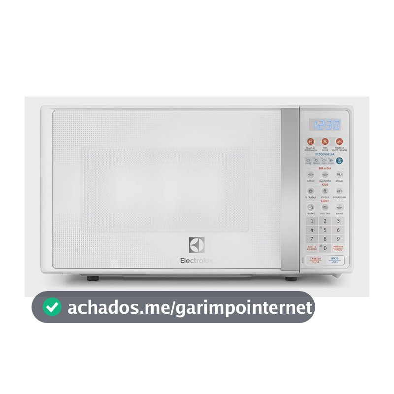 Micro-ondas MTO30 20L Com Função Tira Odor e Descongelar Cor Branco Electrolux