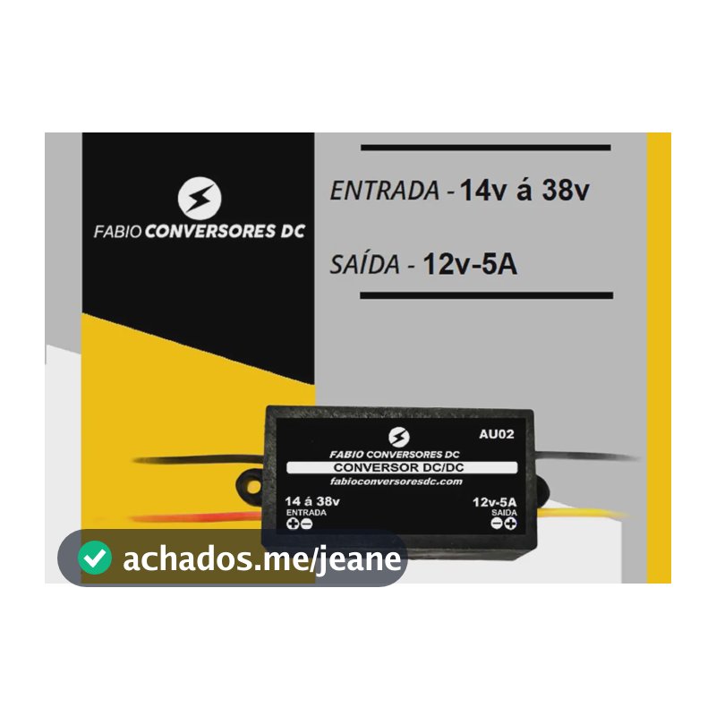 Conversor de Tensão Fabio AU02 24V para 12V 60W Alta Eficiência