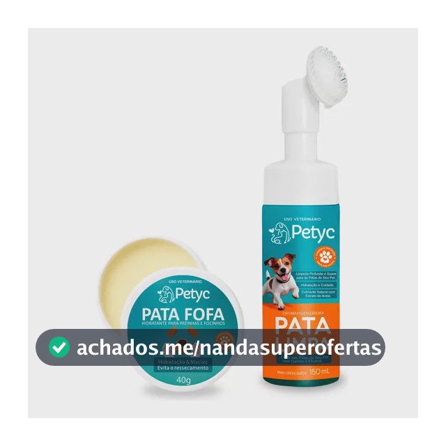 Kit Limpa Patas Fofa Petyc Para Cães Gatos Higiene Espuma