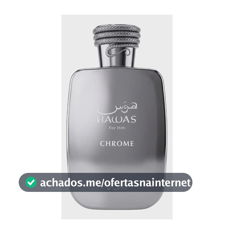 Perfume Hawas Chrome Rasasi 100ml Árabe Masculino