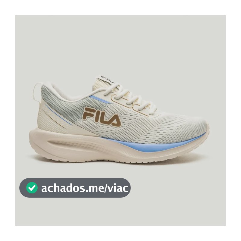 Tênis Feminino Esportivo Leve Treino Academia Fila Rise Up Bege/dourado/azul Centaurea 38