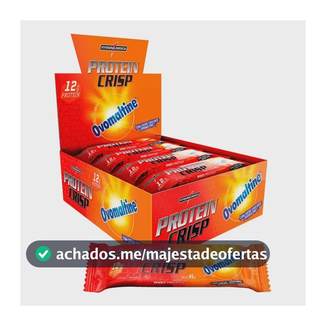 Barra de Proteína Integralmédica Crisp Bar sabor Ovomaltine x 45g de 12 un