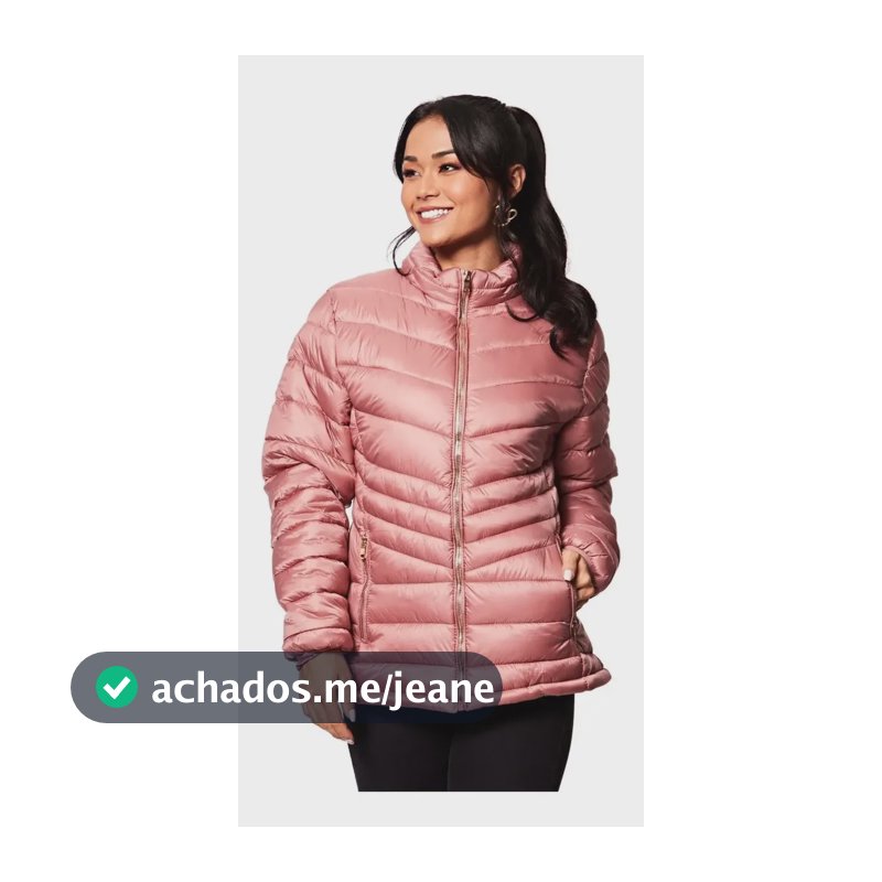 Jaqueta Feminina Facinelli Acolchoada Zíper 620240 Rosa P Liso