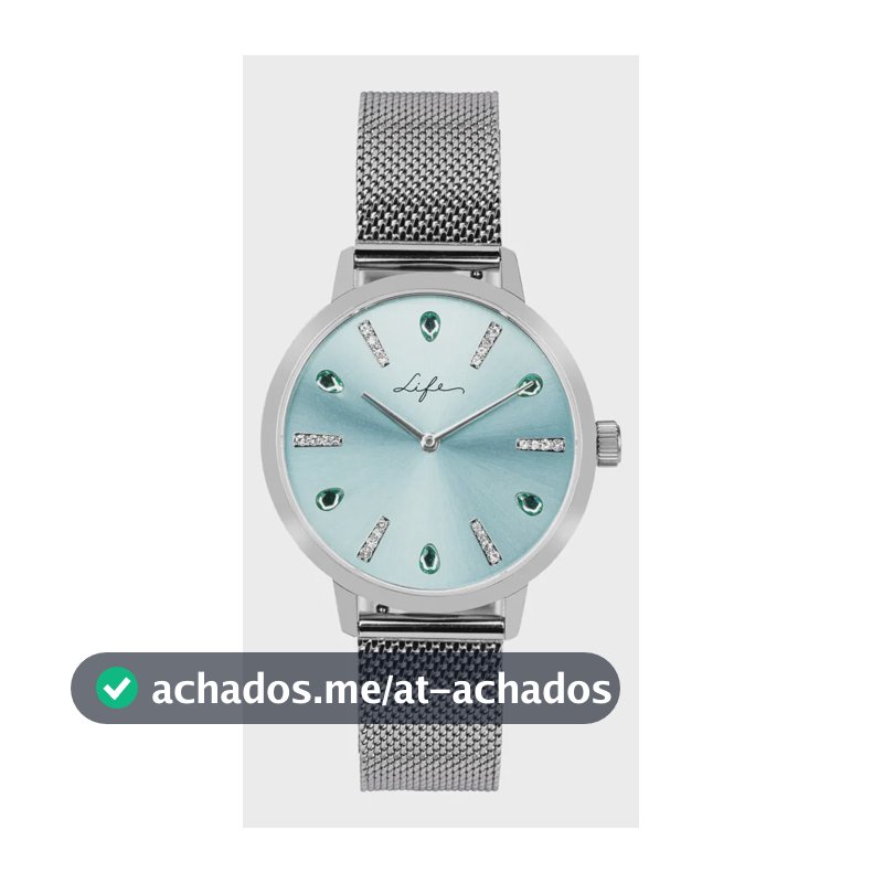 Relógio Life Splash Feminino Aço Prateado Azul Prateado