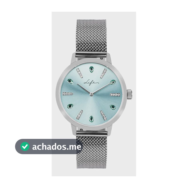 Relógio Life Splash Feminino Aço Prateado Azul Prateado