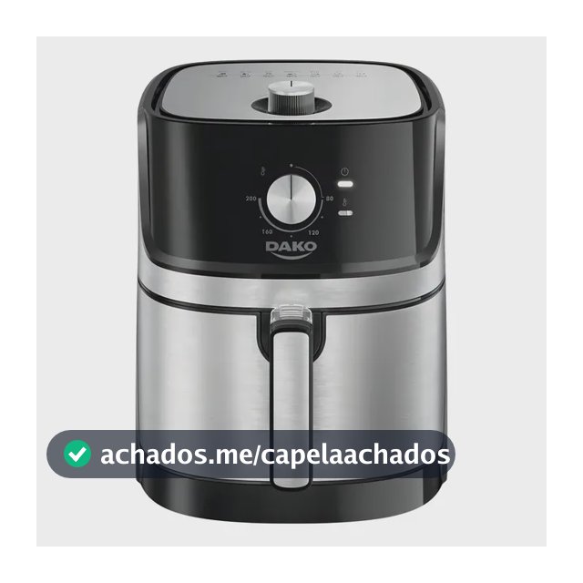 Fritadeira Air Fryer Dako 5 Litros Preto/inox Com Painel Analógico E Potência De 1700w