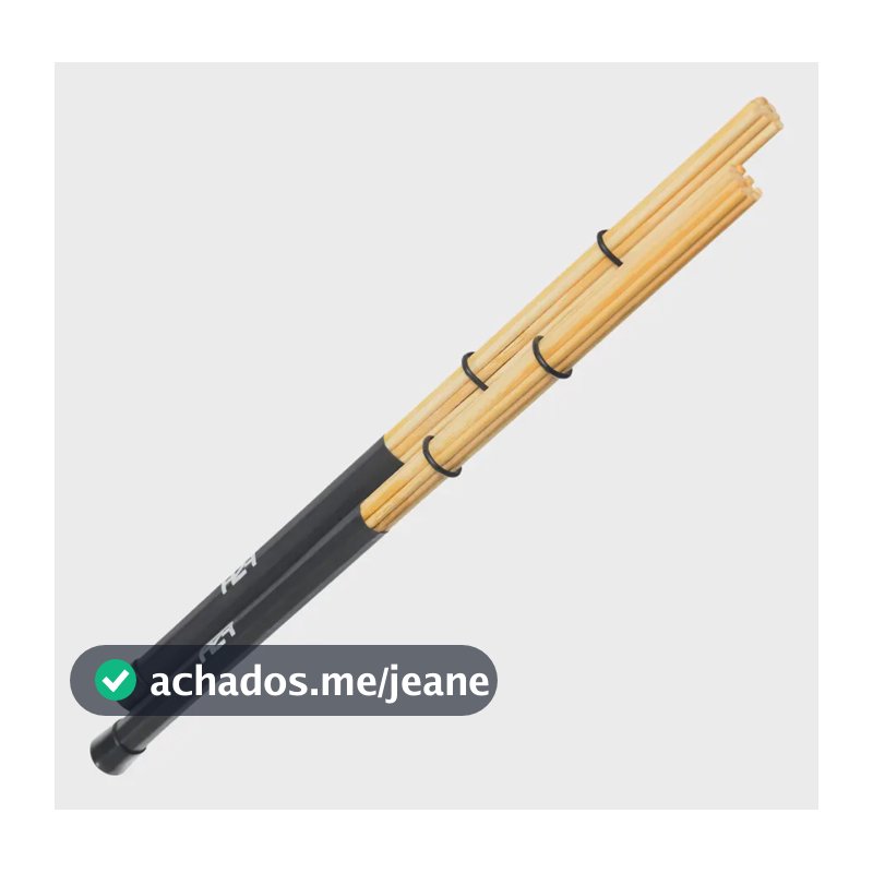 Baqueta Vassourinha Fsa Acústica Bambu Profissional Par Drum Cor Madeira