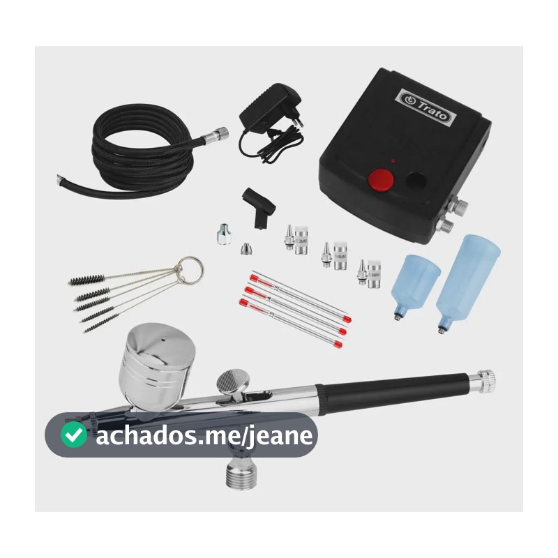 Kit Completo Aerografia Mini Compressor Ar + Aerógrafo 0,3mm