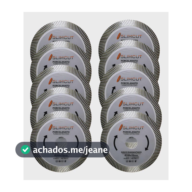 Kit 10 Discos Diamantado Porcelanato Extra Fino 105mm Turbo Branco