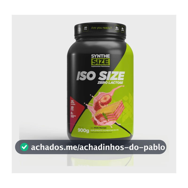 Iso Size Zero Lactose - 900g - Zero Lactose - Whey Isolado Wafer De Morango