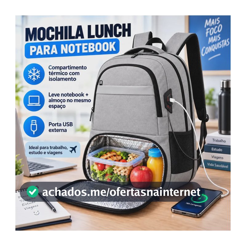 Mochila NTESX Urbana Térmica para Notebook de 17.3" com USB