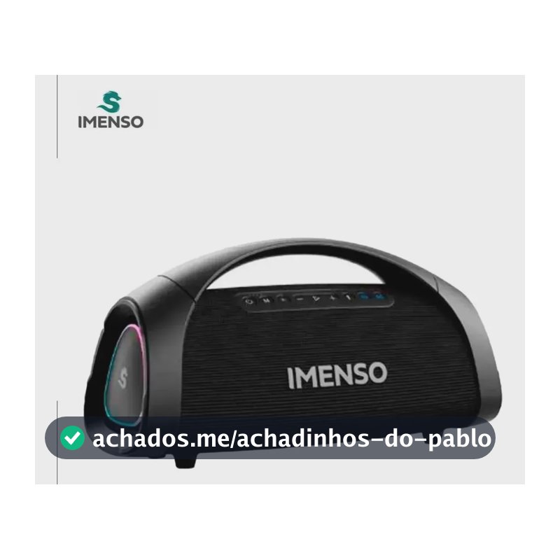 Caixa De Som Imenso X73 200w Rms 30000mah Rgb Ipx6 C/ 2 Mic Cor Preto