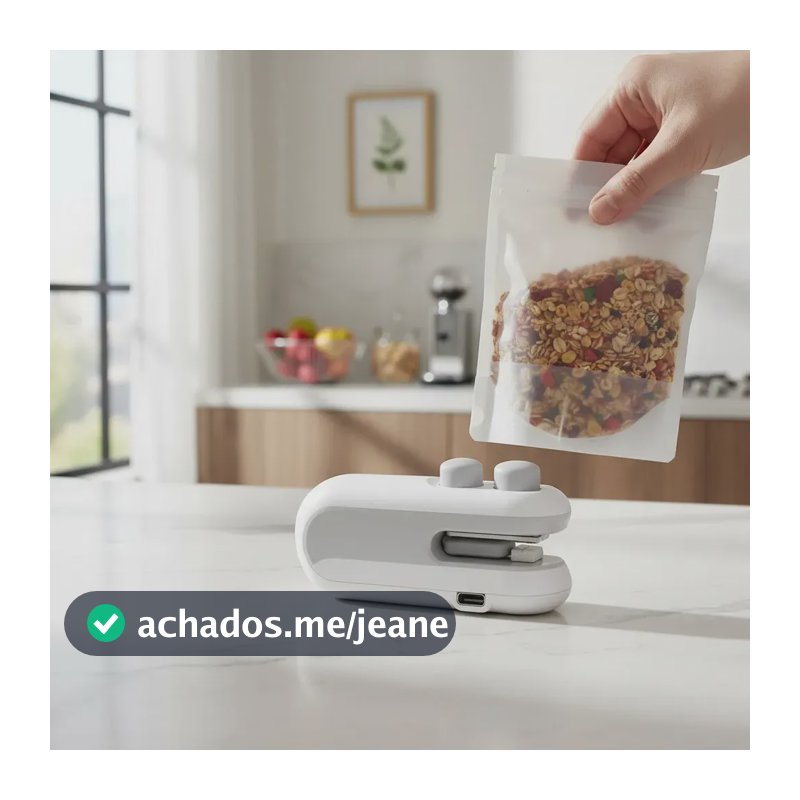 Mini Seladora De Embalagens Portátil Recarregável Ubs Azul