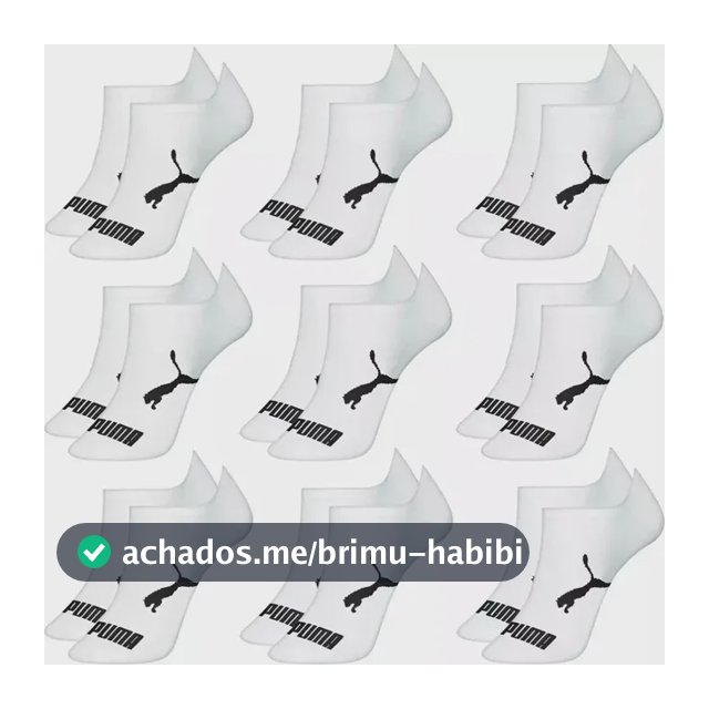 Kit 9 Pares Meias Puma Sapatilha Cano Baixo Algodão Original