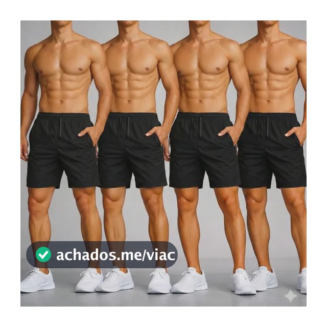 Kit 4 Short Tactel Masculino Casual Praia Bermuda Bolso