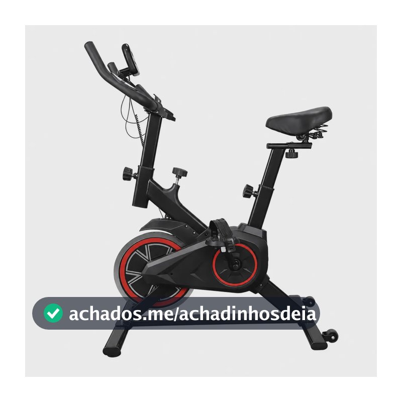 Bicicleta Ergométrica Spinning Com Volante e Display LCD Guidão Ajustáve