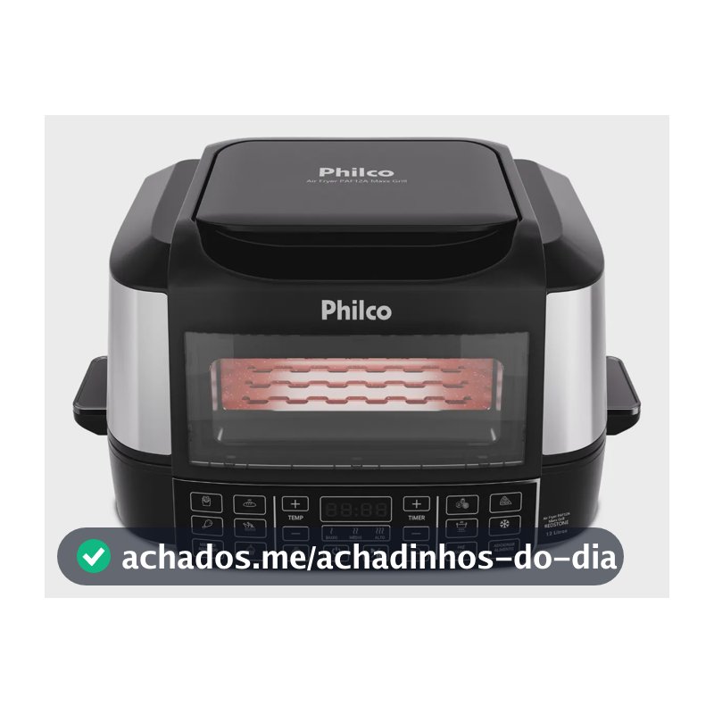 Fritadeira Air Fryer Philco Paf12a Preto Com Acabamento Em Inox