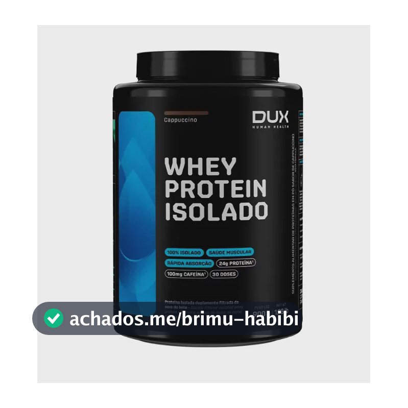 Whey Protein Isolado Dux Nutrition - Pote 900g Sabor Cappuccino
