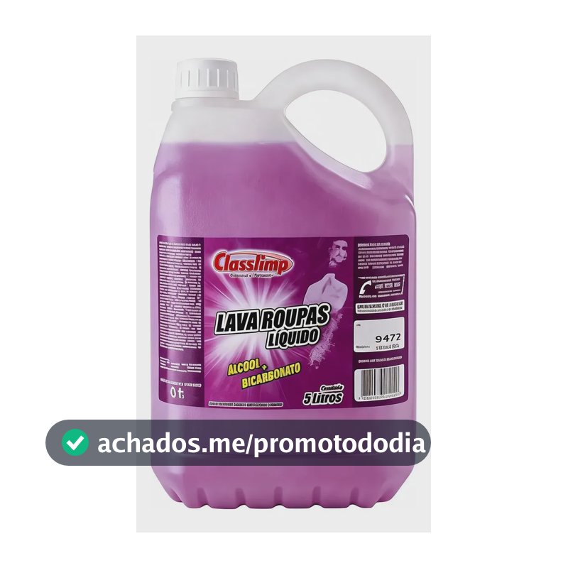 Lava Roupas Sabão Liquido Com Bicarbonato E Álcool 5 Litros