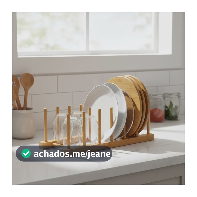 Organizador Porta Pratos Copos Tampas Suporte Cozinha Bambu Bambu