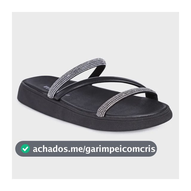 Sandalia Papete Moleca Feminina Tiras Strass Macia Original