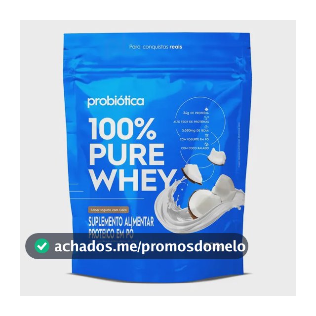 100% Pure Whey Iogurte com Coco Whey Concentrado 900g Probiótica